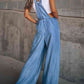 Candace Wide Leg Denim Overalls