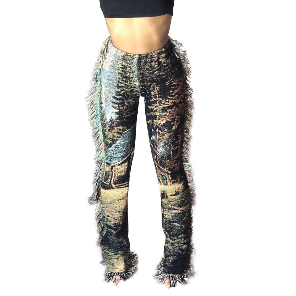 Straight Stacks Tassel Pants