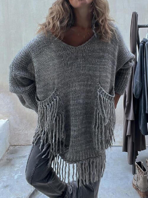 Back To The Basics Fringe Sweater