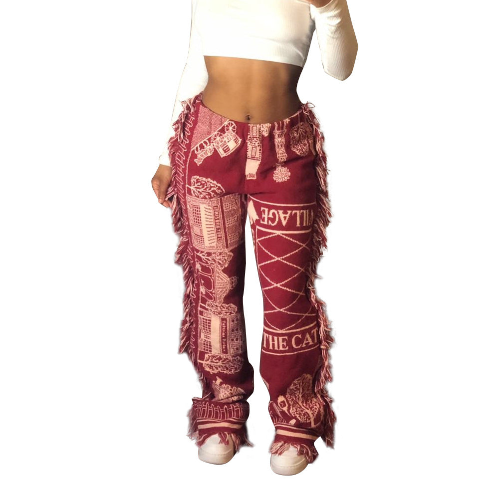 Straight Stacks Tassel Pants