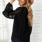 To Paris Swiss Dot Balloon Sleeve V-Neck Blouse