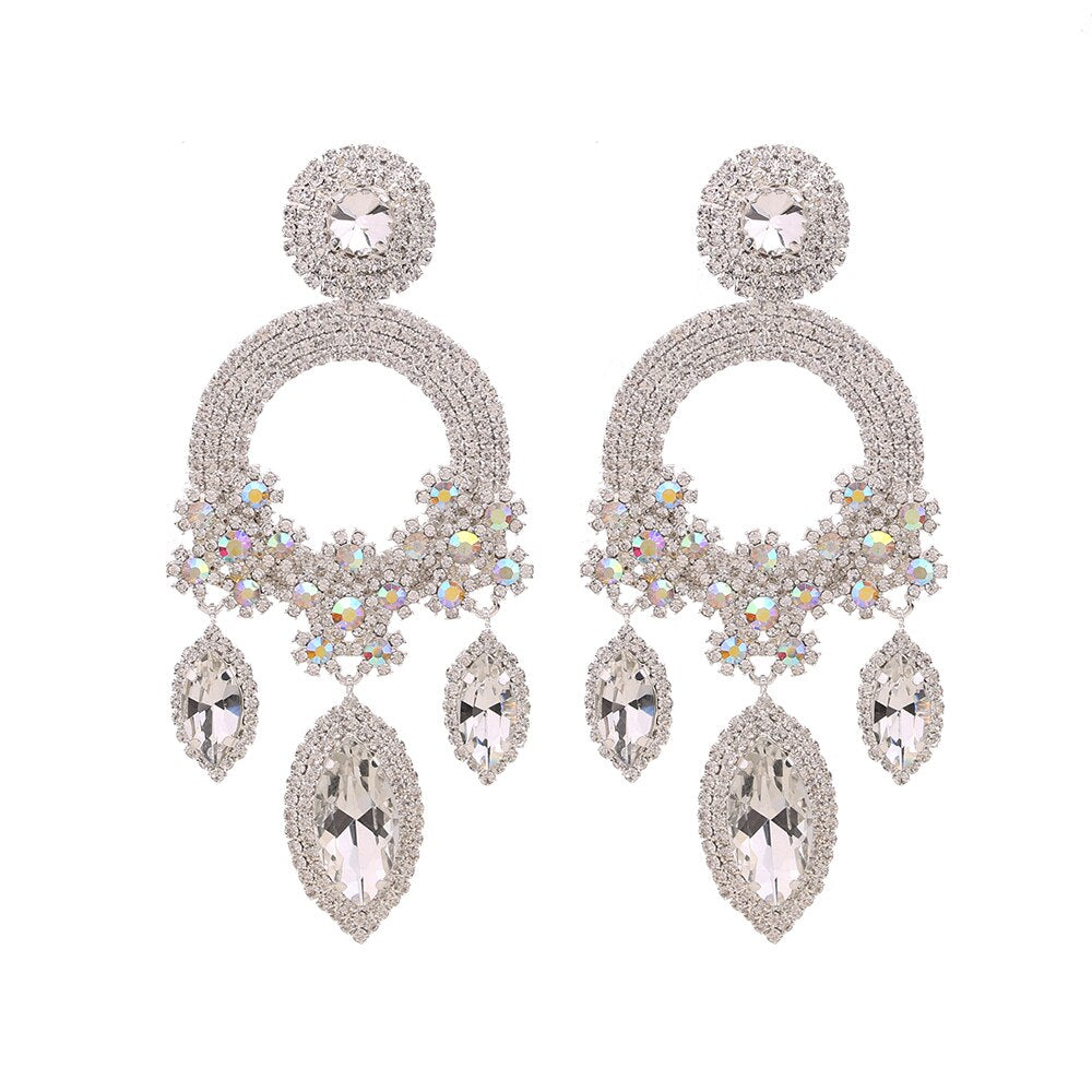 Ms. Diva Crystal Rhinestone Drop Earrings