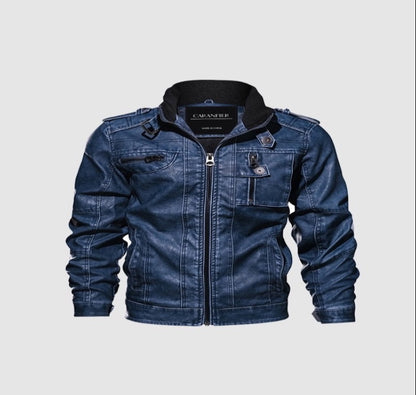 Mens Faux Leather Motorcycle Jacket