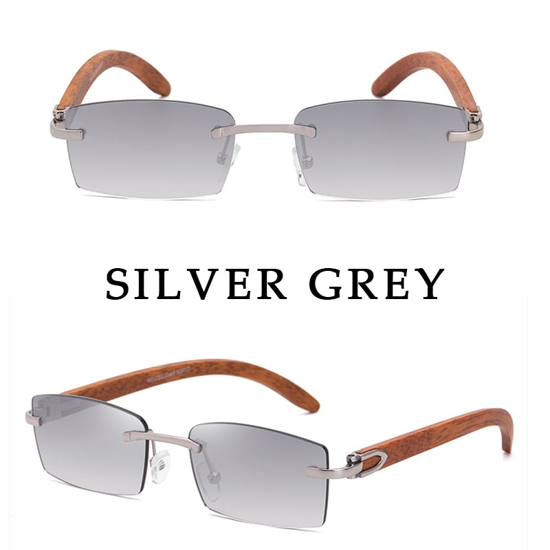 Luxury Vintage Square Rimless Men Sunglasses