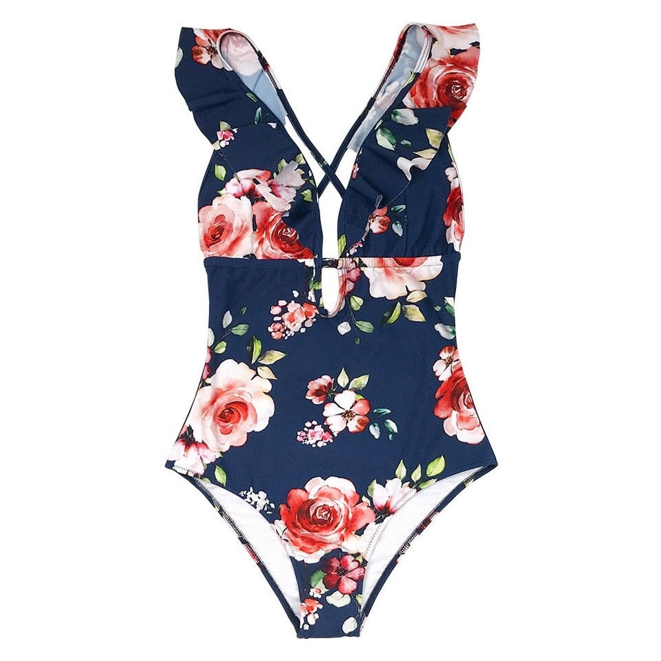 Ms. Ruffle V-neck Monokini