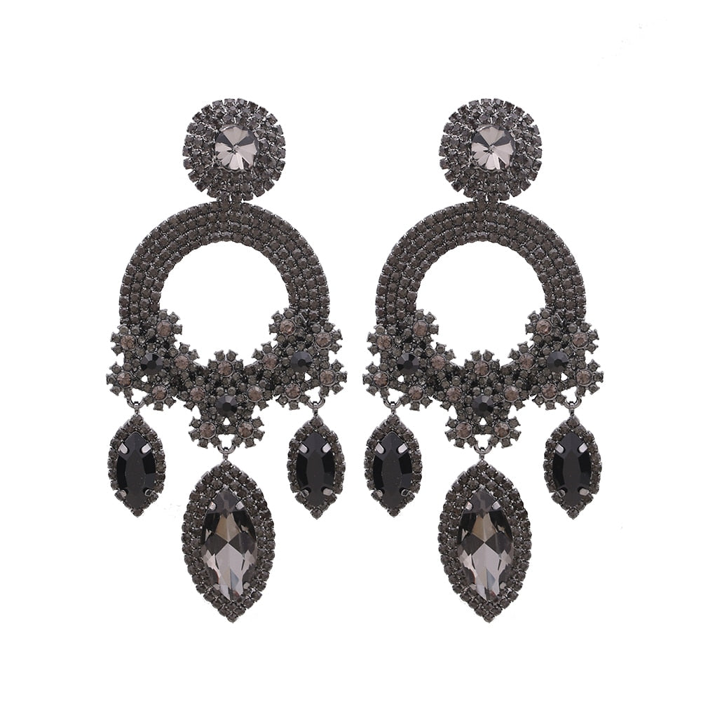 Ms. Diva Crystal Rhinestone Drop Earrings