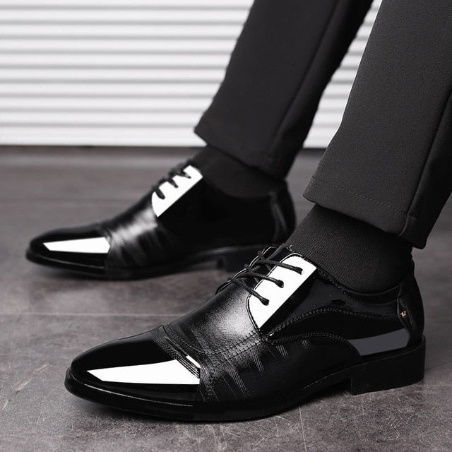 Elite Men’s Pointed Leather Dress Shoes