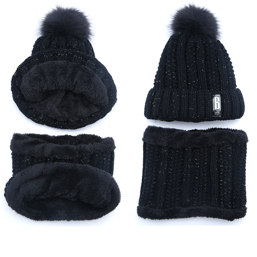 Baby Its Cold Knitted Beanies Set