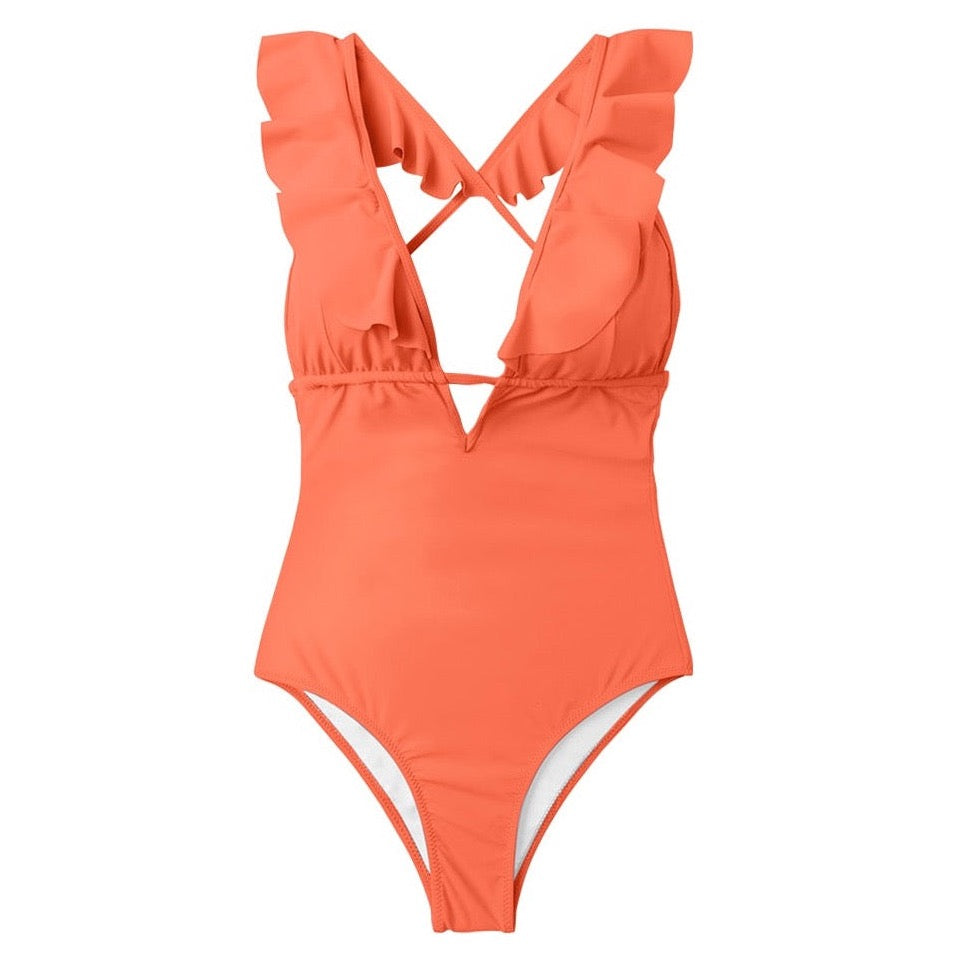 Ms. Ruffle V-neck Monokini