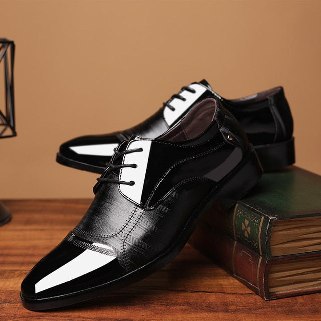 Elite Men’s Pointed Leather Dress Shoes