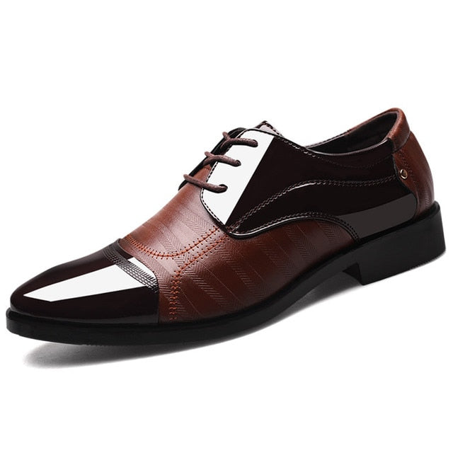 Elite Men’s Pointed Leather Dress Shoes