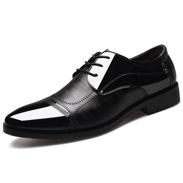 Elite Men’s Pointed Leather Dress Shoes