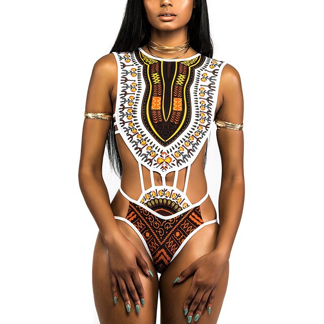 Sexy High Cut African Print Monokini