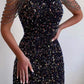 In A Daze Off Shoulder Gold Sequin Dress