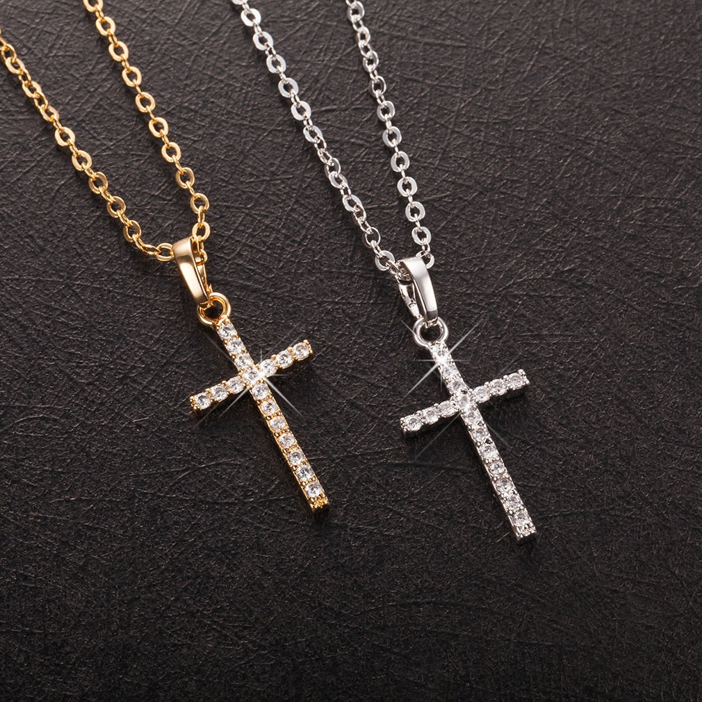 Crystal Cross Pendant Necklace