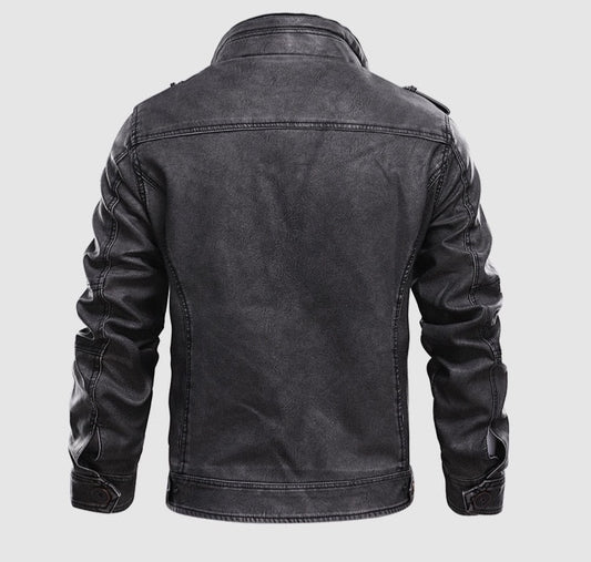 Mens Faux Leather Motorcycle Jacket