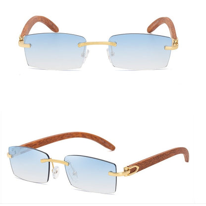 Luxury Vintage Square Rimless Men Sunglasses