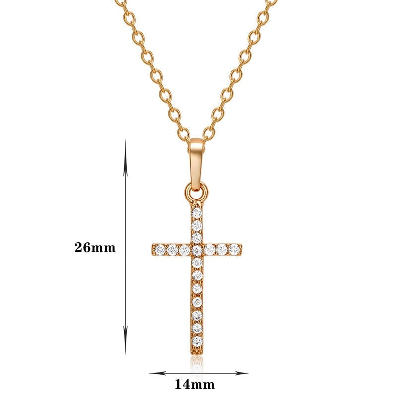 Crystal Cross Pendant Necklace