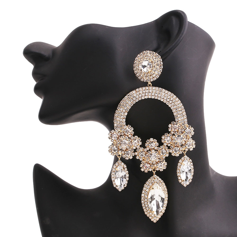 Ms. Diva Crystal Rhinestone Drop Earrings