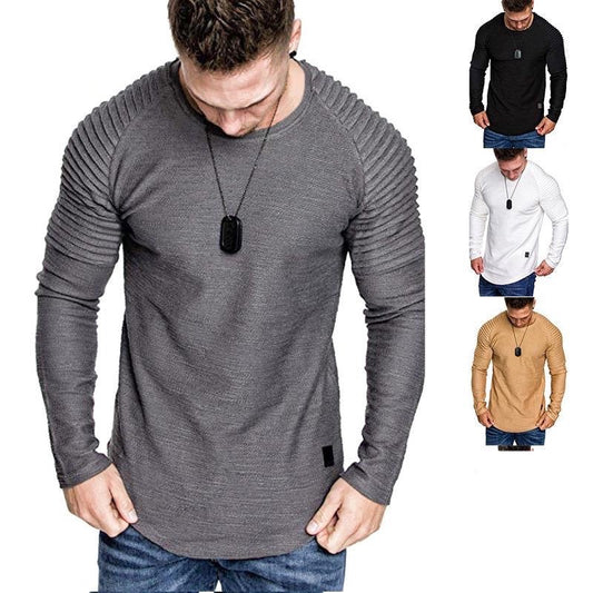 Ridged Men's Long-Sleeved Crew Neck Shirt