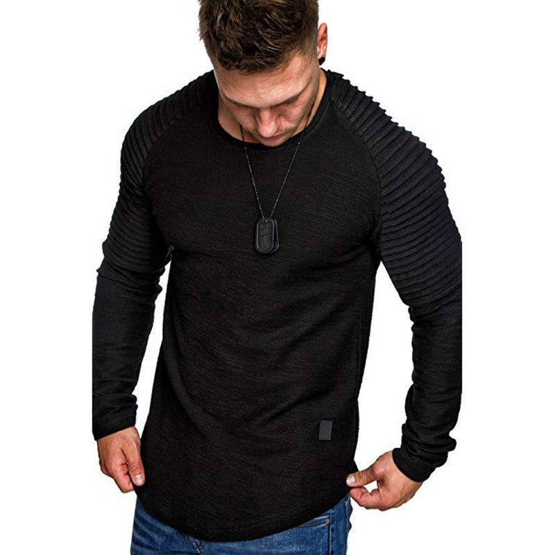 Ridged Men's Long-Sleeved Crew Neck Shirt