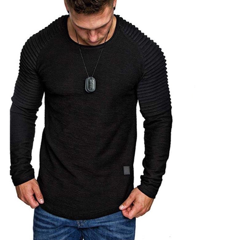 Ridged Men's Long-Sleeved Crew Neck Shirt