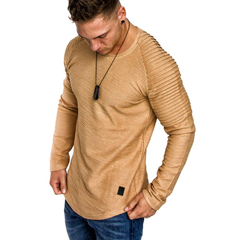 Ridged Men's Long-Sleeved Crew Neck Shirt