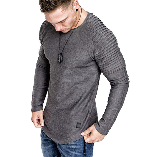 Ridged Men's Long-Sleeved Crew Neck Shirt