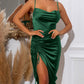 Ms. Asia Backless Ruched Satin Dress
