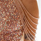 In A Daze Off Shoulder Gold Sequin Dress