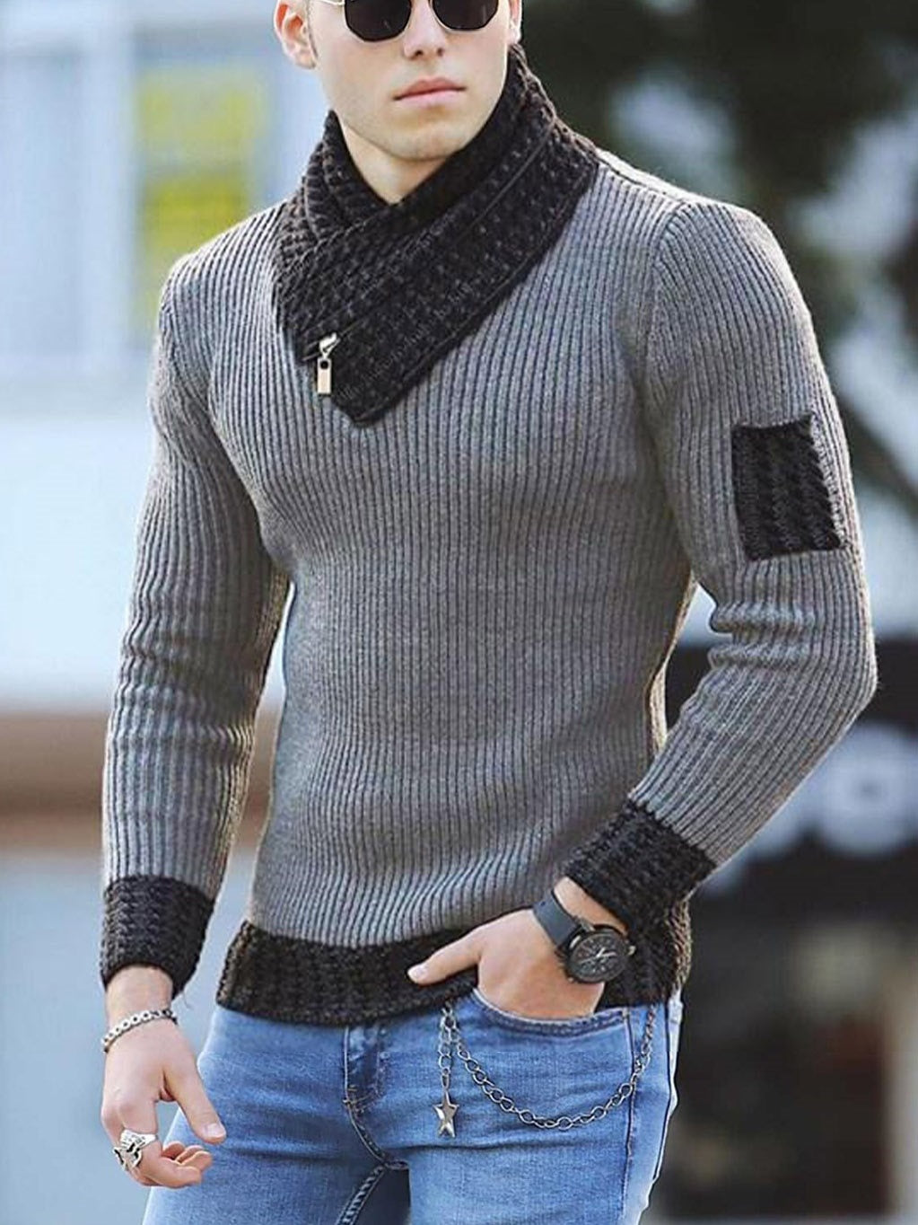 Calvin Men’s Knitted Turtleneck Sweater