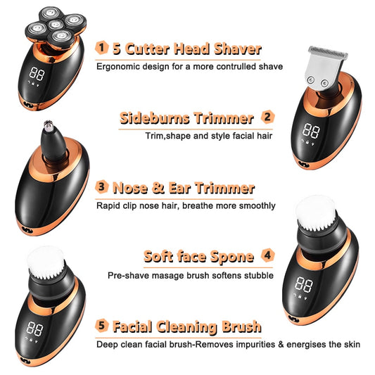 Rechargeable Waterproof Electric Shaver Grooming Kit