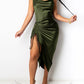 Ms. Asia Backless Ruched Satin Dress