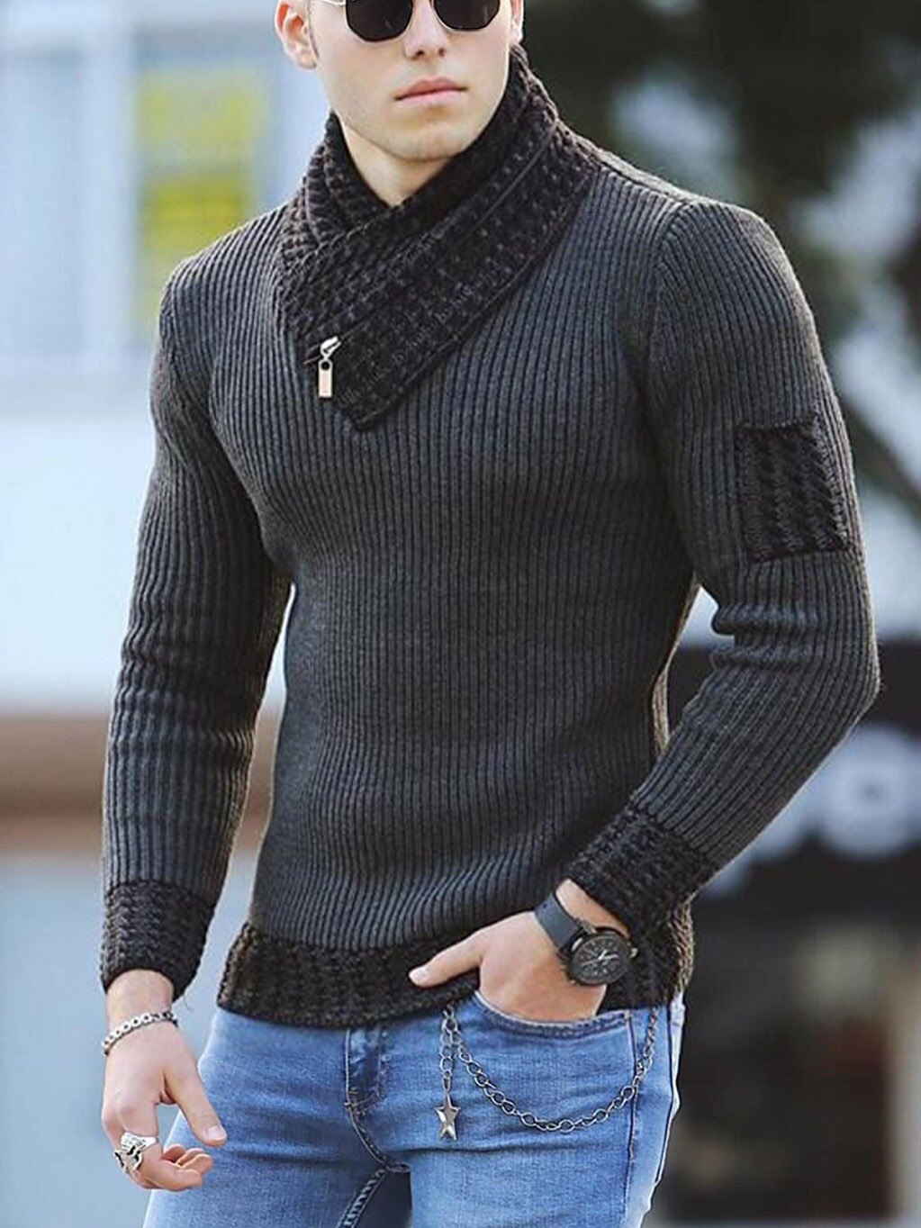 Calvin Men’s Knitted Turtleneck Sweater