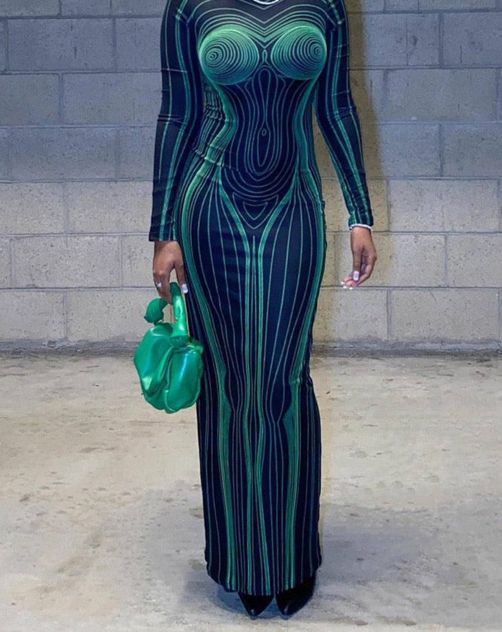 Green Goddess Bodycon Dress