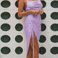 Ms. Asia Backless Ruched Satin Dress