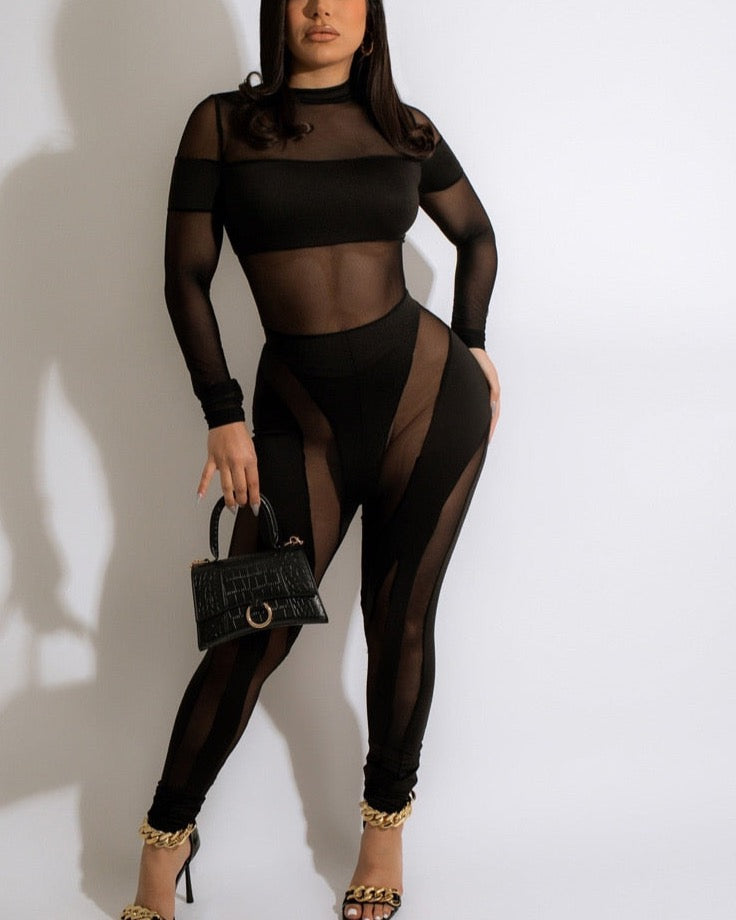 Act Bad Sexy Sheer Jumpsuit