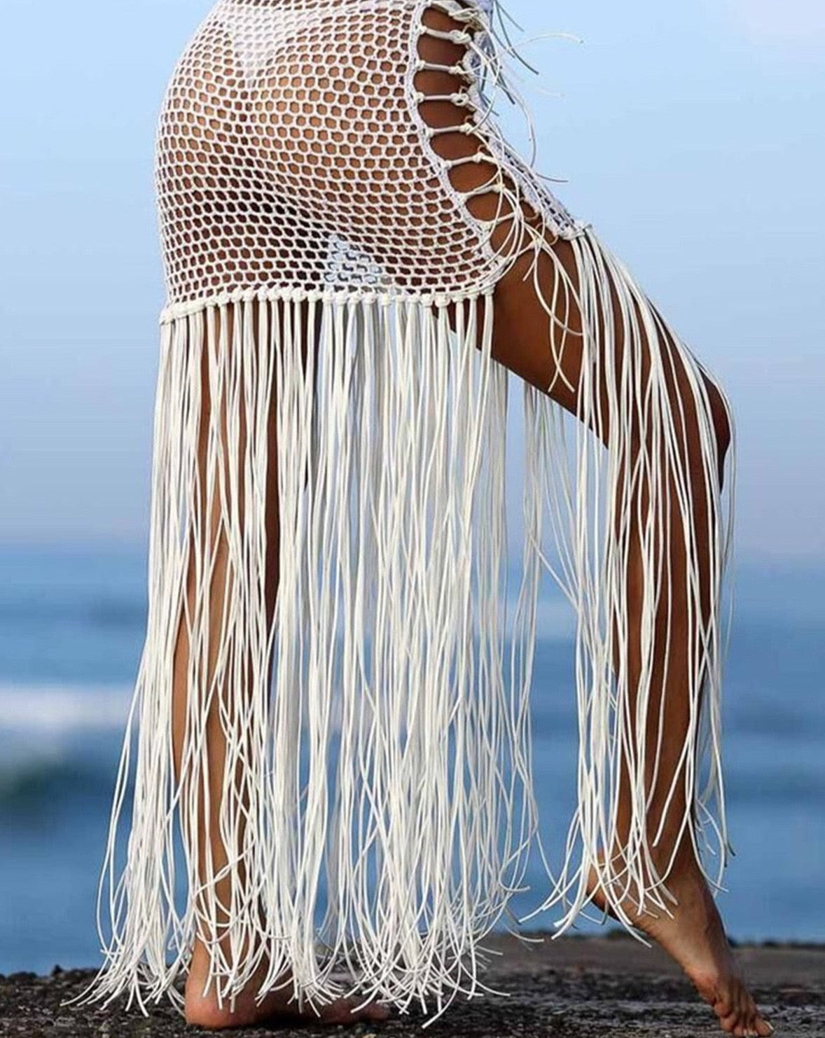 Kiss Me Knitted Tassel Bikini Bottom Cover Up