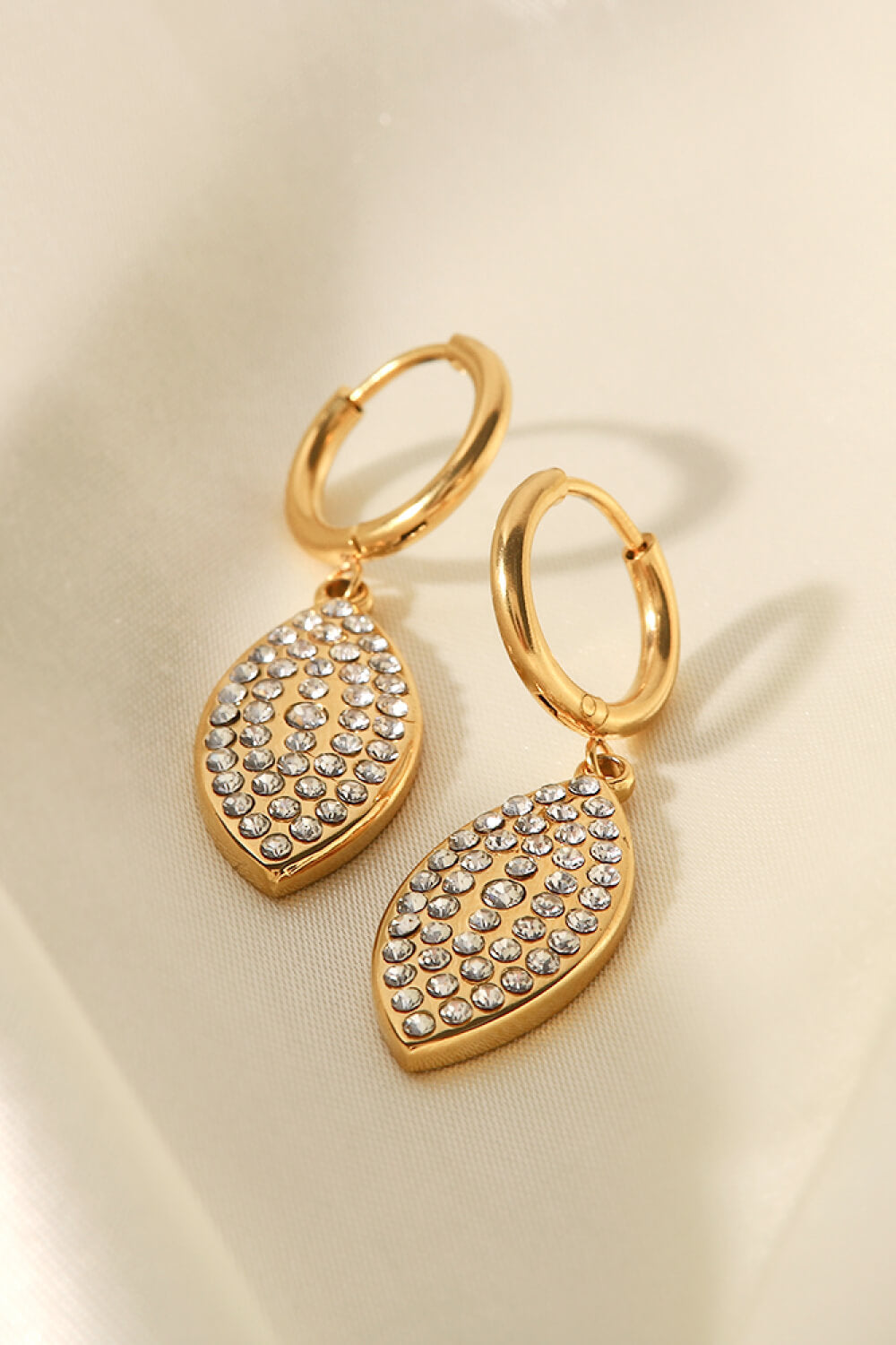 Autum Rhinestone Leaf Drop Earrings