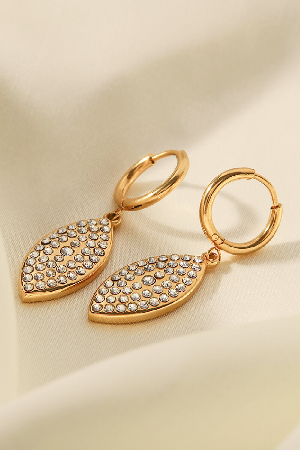 Autum Rhinestone Leaf Drop Earrings