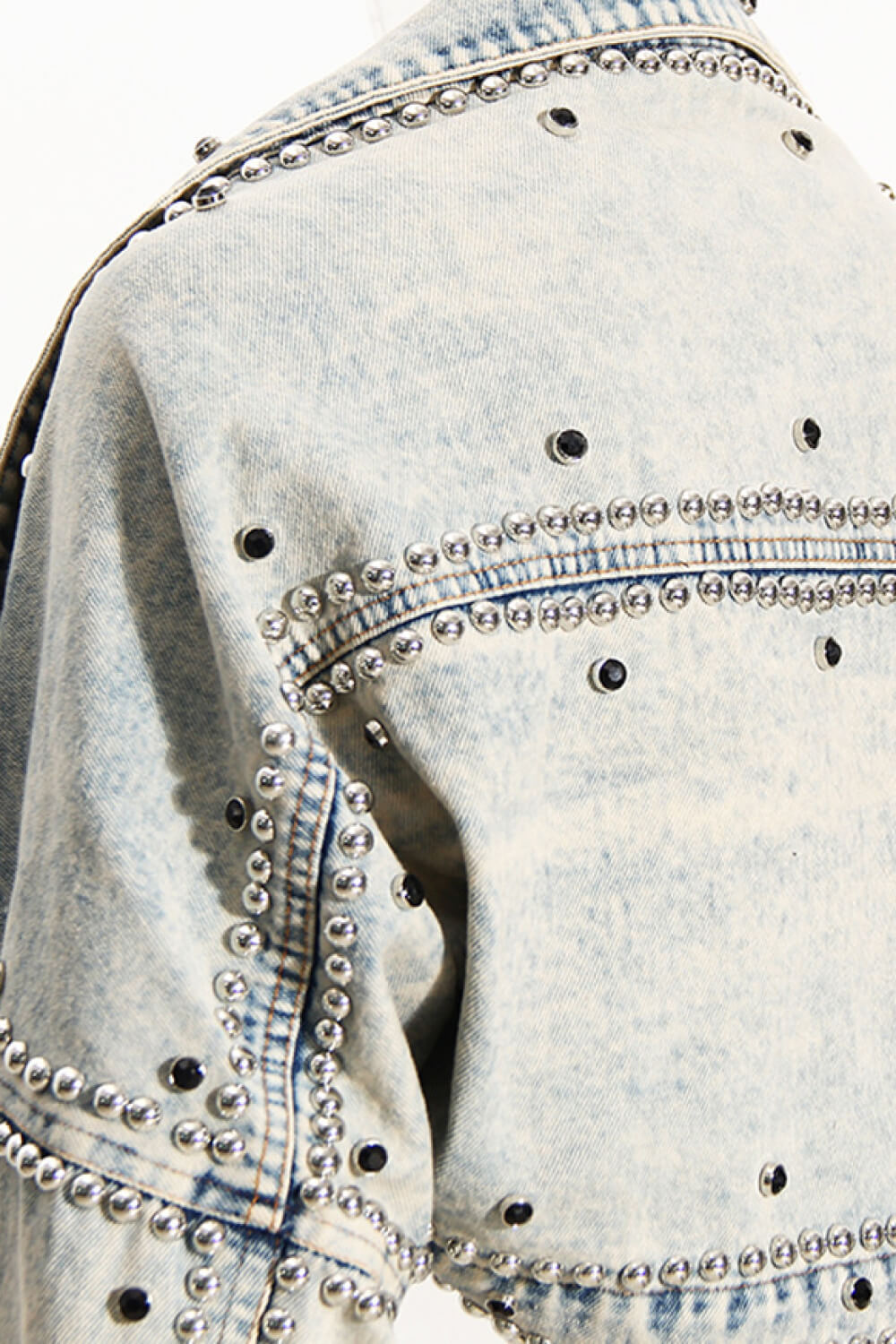 Rock With Me Studded Denim Bolero Jacket