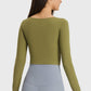 Demi Cutout Long Sleeve Cropped Sports Top