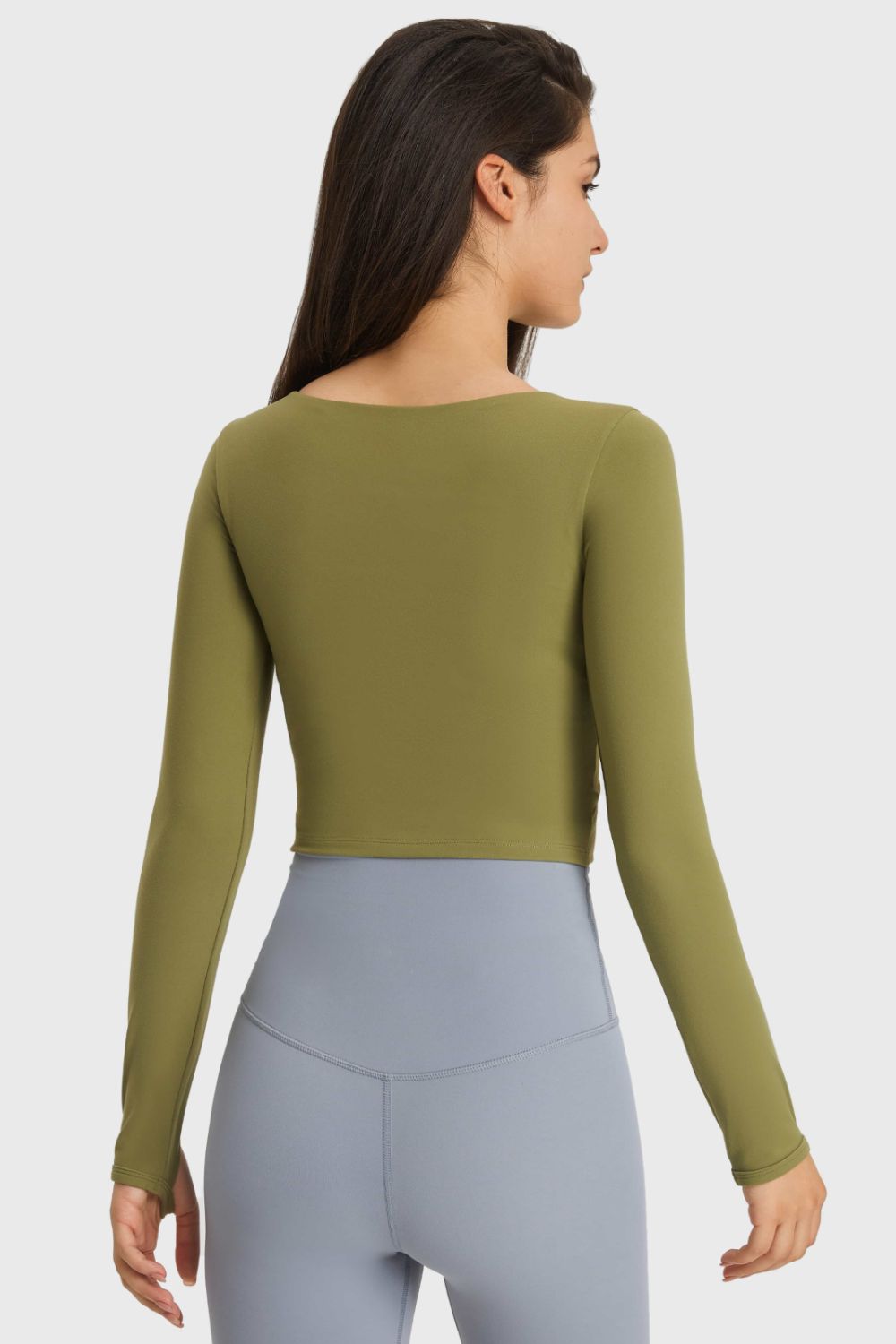 Demi Cutout Long Sleeve Cropped Sports Top