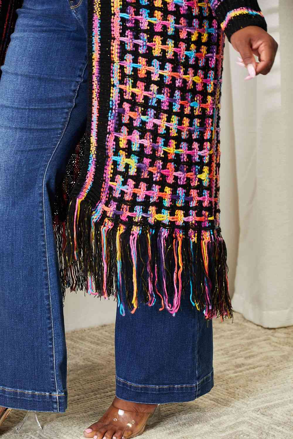 Double Up Fringe Hem Cardigan