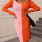 Double Or Nothing Slit Sweater Dress