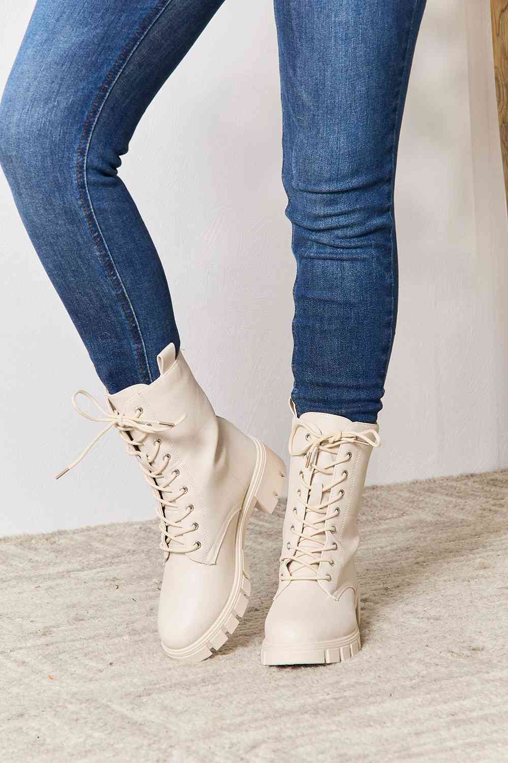 Celesia Zip Back Combat Boots