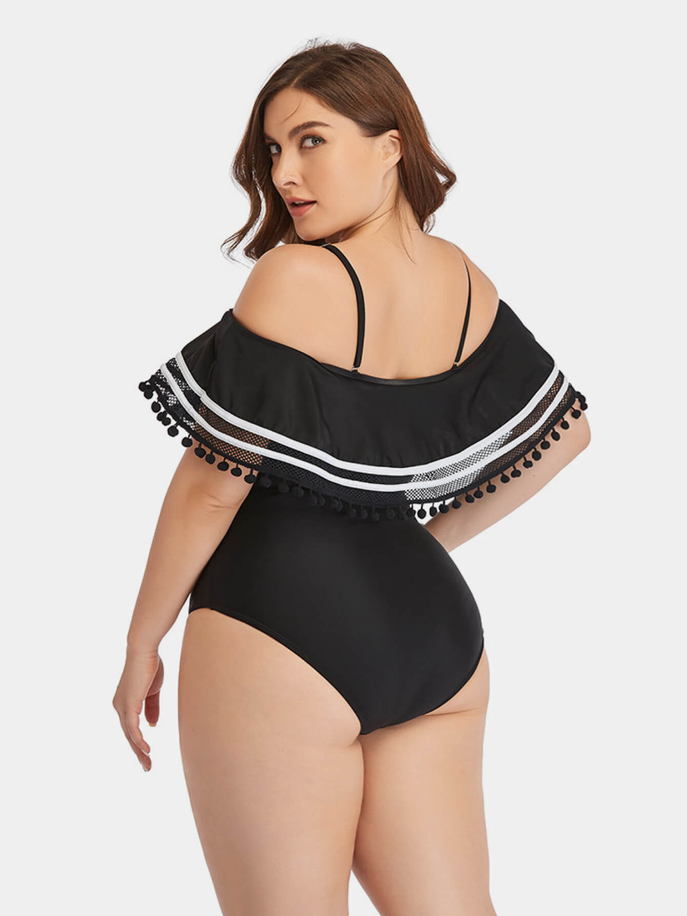 Chic Curvy Cold-Shoulder One-Piece Swimsuit