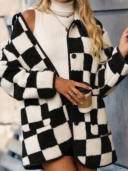 Double Take Checkered Coat