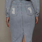 Bridget Distressed Denim Skirt