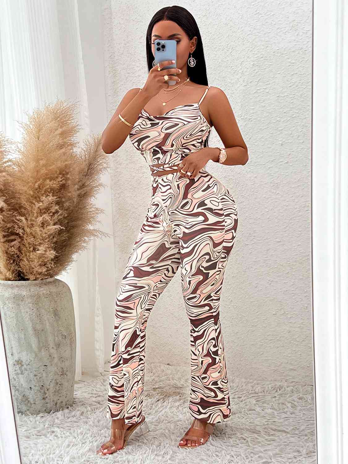 Double Swirl Wide Leg Jumpsuit